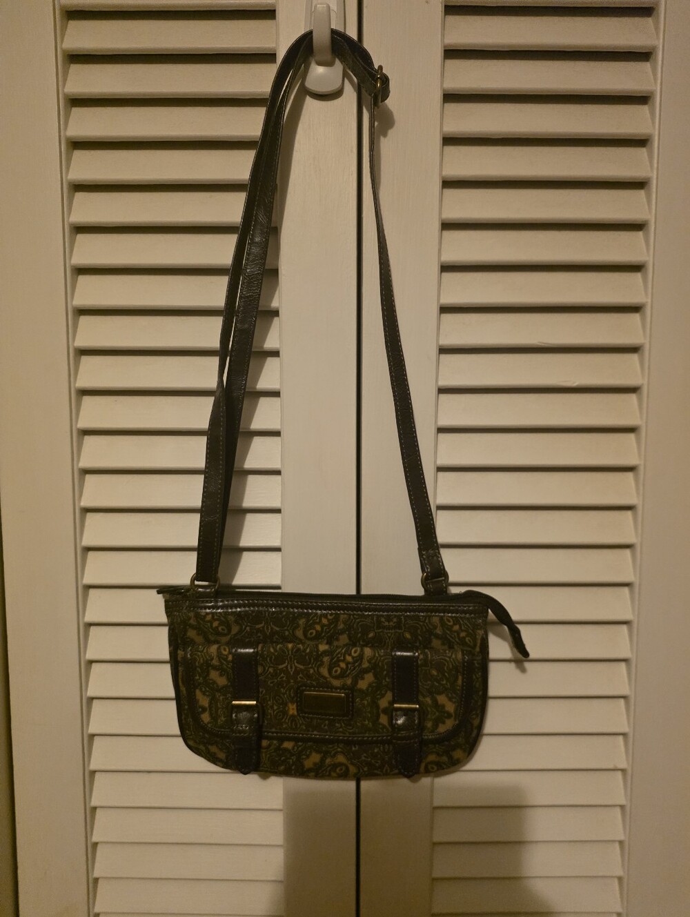 Jaclyn Smith Brown/Multi Color Paisley Crossbody Bag